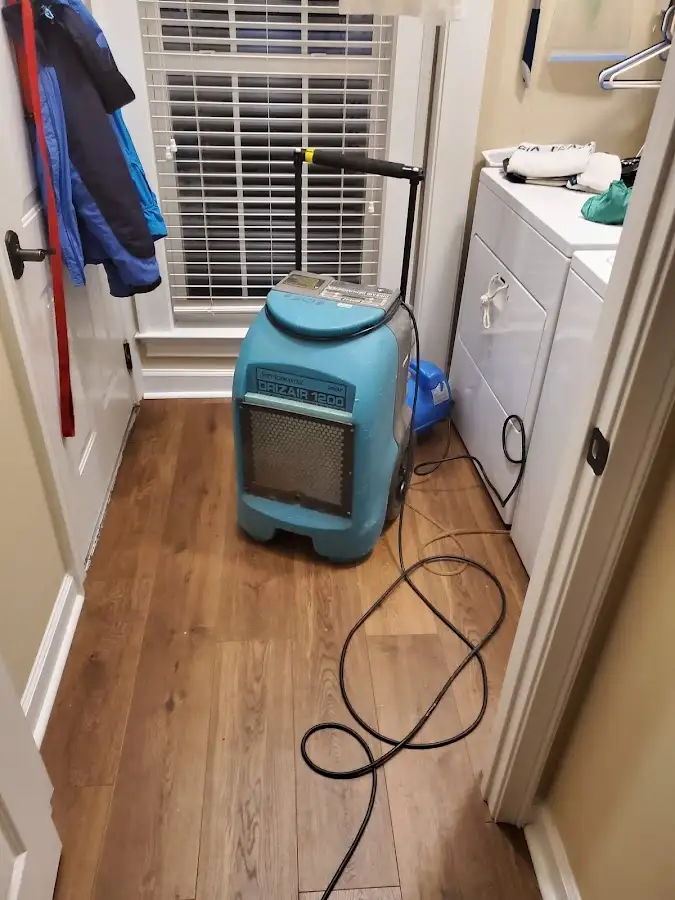 Commercial dehumidifier deployed for Flood Damage Cleanup in Laurel